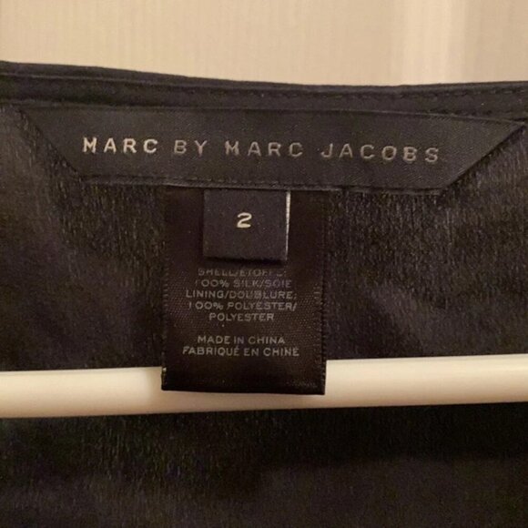 Marc Jacobs Black Silk Slip Mini Dress Lace Trim - Picture 5 of 6